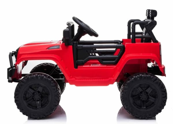 EL Red SUV till barn 12V m. 2.4G + Gummidäck + Lädersäte