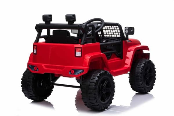 EL Red SUV till barn 12V m. 2.4G + Gummidäck + Lädersäte