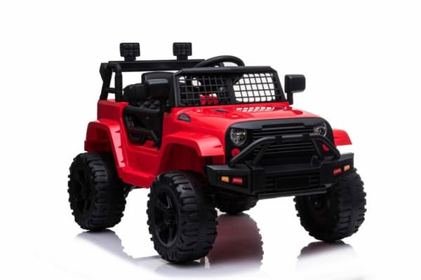 EL Red SUV till barn 12V m. 2.4G + Gummidäck + Lädersäte