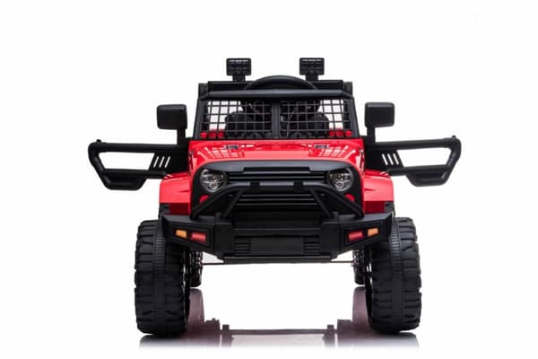 EL Red SUV till barn 12V m. 2.4G + Gummidäck + Lädersäte