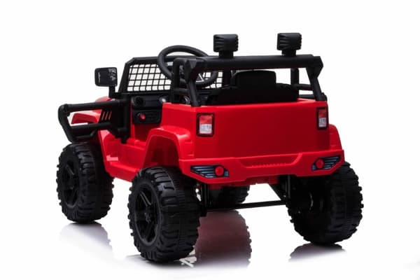EL Red SUV till barn 12V m. 2.4G + Gummidäck + Lädersäte