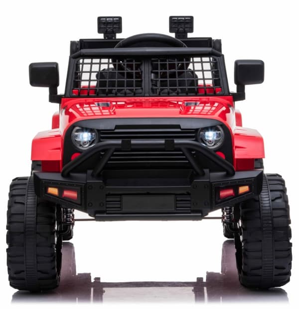 EL Red SUV till barn 12V m. 2.4G + Gummidäck + Lädersäte