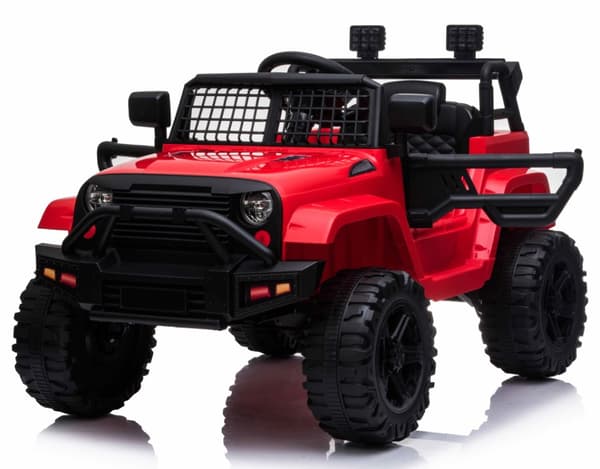 EL Red SUV till barn 12V m. 2.4G + Gummidäck + Lädersäte