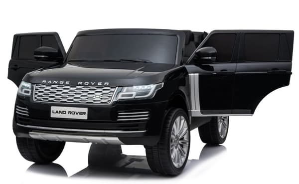 Range Rover Sport 4x4 Elbil till barn Svart m/4x12V + Gummihjul + Lädersäte