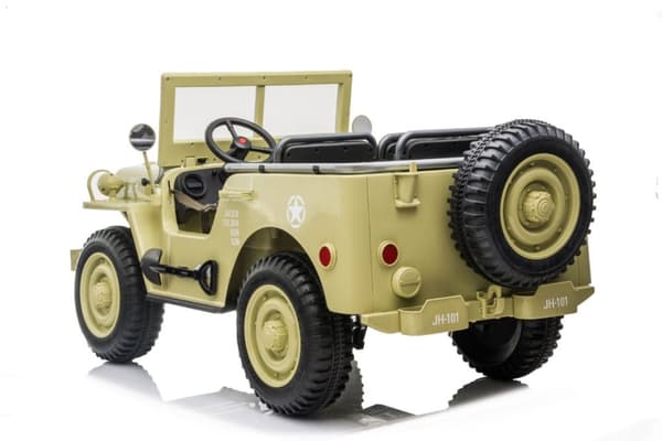 Army Classic Adventure XXL med 3 säten + 4x24V motor + gummihjul, ljusgrön