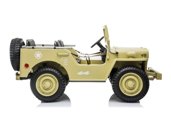 Army Classic Adventure XXL med 3 säten + 4x24V motor + gummihjul, ljusgrön