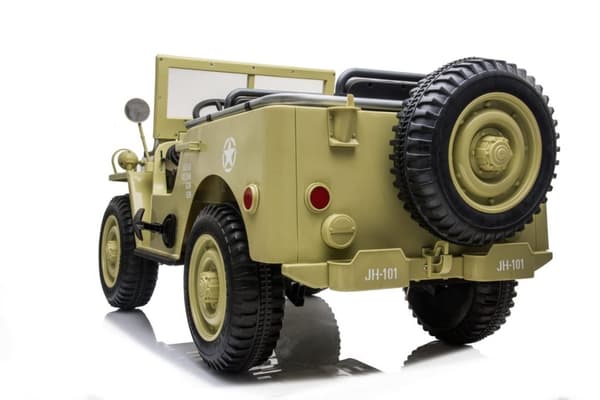 Army Classic Adventure XXL med 3 säten + 4x24V motor + gummihjul, ljusgrön