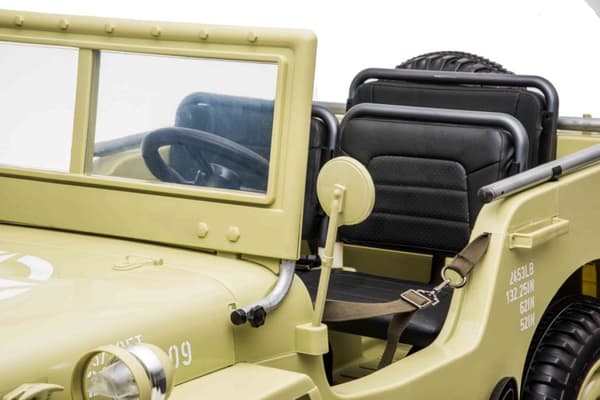 Army Classic Adventure XXL med 3 säten + 4x24V motor + gummihjul, ljusgrön