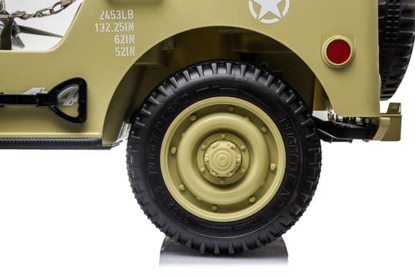 Army Classic Adventure XXL med 3 säten + 4x24V motor + gummihjul, ljusgrön