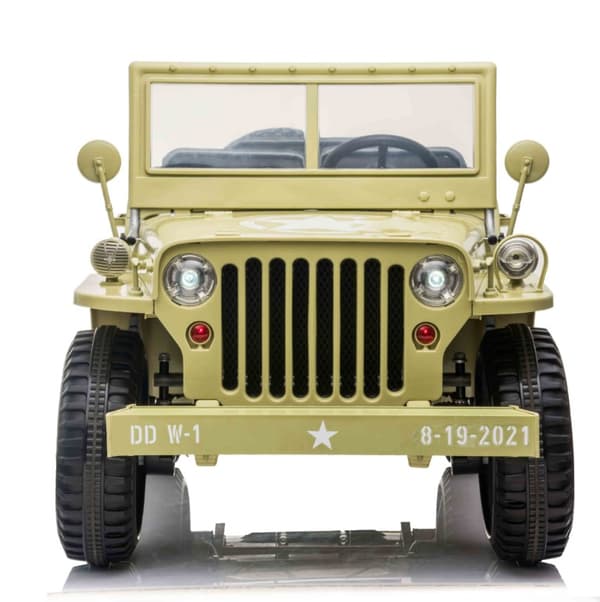 Army Classic Adventure XXL med 3 säten + 4x24V motor + gummihjul, ljusgrön