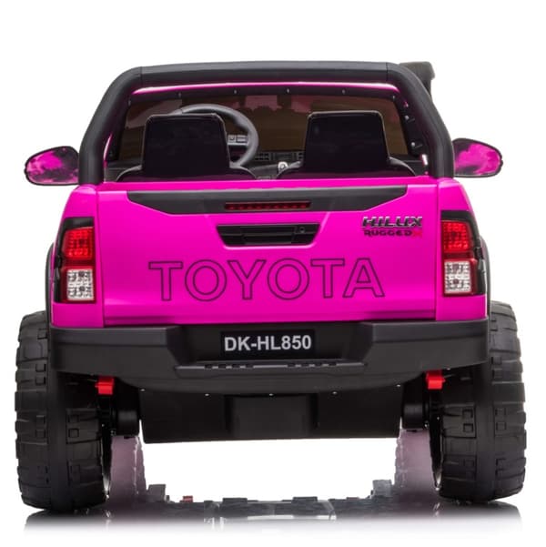 Toyota Hilux 24v elbil m/2x24V 240W motor + lädersäte + gummihjul, rosa