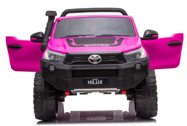 Toyota Hilux 24v elbil m/2x24V 240W motor + lädersäte + gummihjul, rosa