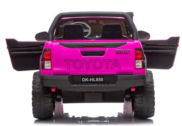 Toyota Hilux 24v elbil m/2x24V 240W motor + lädersäte + gummihjul, rosa