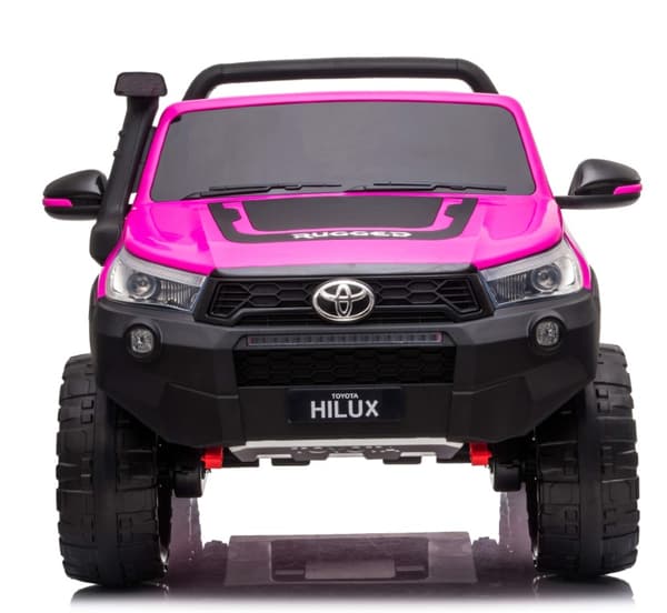 Toyota Hilux 24v elbil m/2x24V 240W motor + lädersäte + gummihjul, rosa