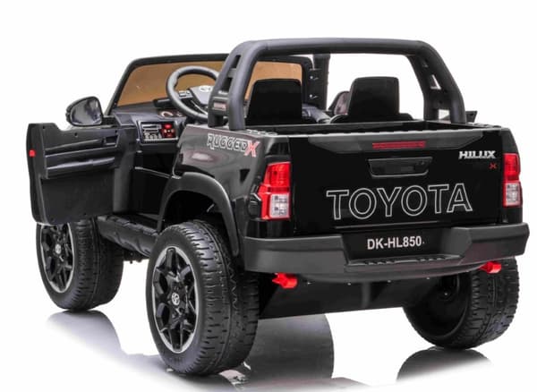 Toyota Hilux 24v elbil m/2x24V 240W motor + lädersäte + gummihjul, svart