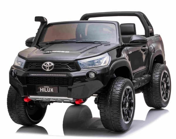 Toyota Hilux 24v elbil m/2x24V 240W motor + lädersäte + gummihjul, svart