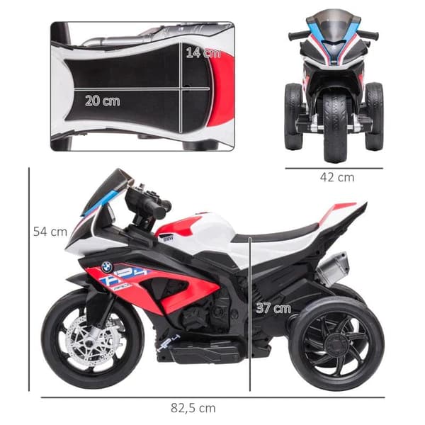 Rootz børnemotorcykel - Elektrisk motorcykel - Forlygte - 3 musiktilstande - Til børn 1,5-5 år - Rød - 82,5 x 42 x 54 cm