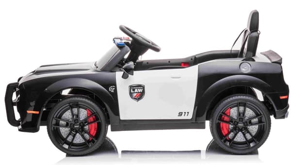 Dodge Challenger SRT POLIS elbil till barn 12v m/Gummidäck, Remote