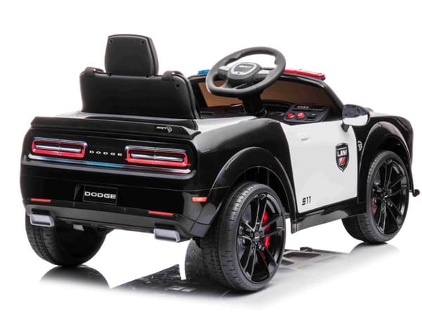 Dodge Challenger SRT POLIS elbil till barn 12v m/Gummidäck, Remote