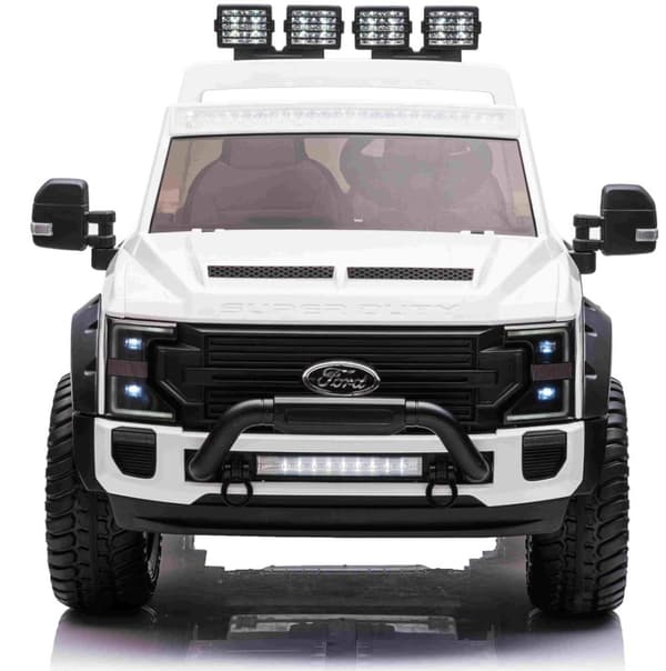 Ford Super Duty Truck m/24V14AH + 4xMotor + Gummihjul + Mjukt skumsäte Vit