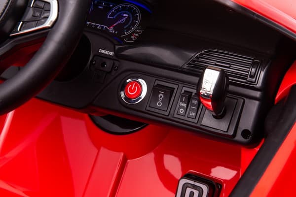 Battery-operated car BMW M5 with platform for parent, red, lacquered