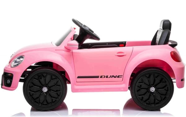 VW Beetle Dune elbil till barn 12v m/Gummihjul, 2.4G Remote, 12V7AH Pink