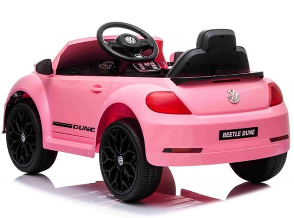 VW Beetle Dune elbil till barn 12v m/Gummihjul, 2.4G Remote, 12V7AH Pink