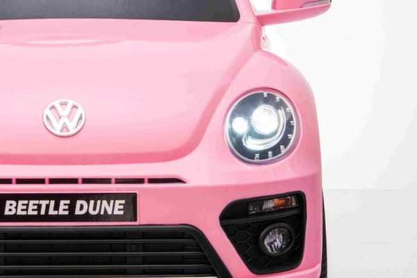 VW Beetle Dune elbil till barn 12v m/Gummihjul, 2.4G Remote, 12V7AH Pink