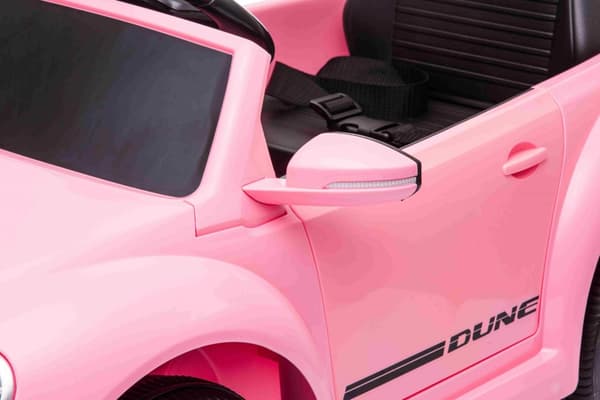 VW Beetle Dune elbil till barn 12v m/Gummihjul, 2.4G Remote, 12V7AH Pink