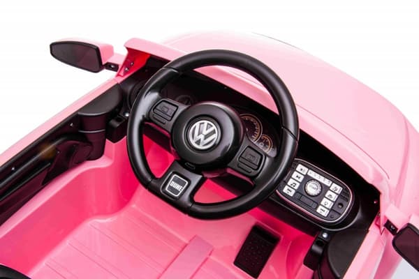 VW Beetle Dune elbil till barn 12v m/Gummihjul, 2.4G Remote, 12V7AH Pink
