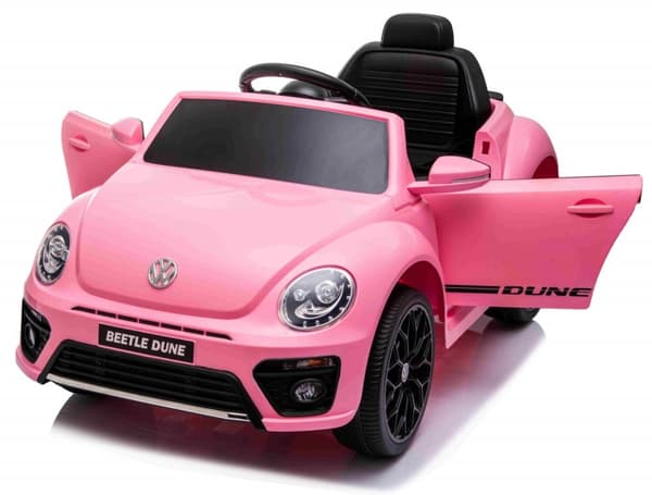 VW Beetle Dune elbil till barn 12v m/Gummihjul, 2.4G Remote, 12V7AH Pink