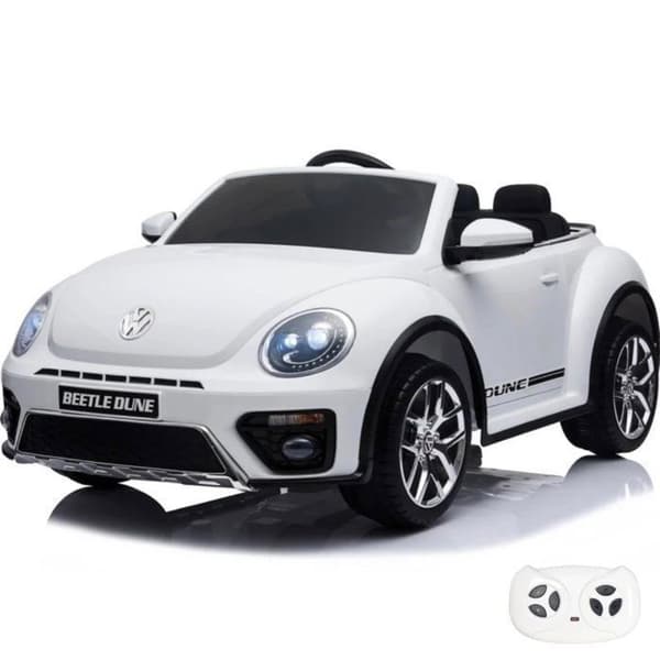 Barnbil Volkswagen Beetle XL - 12V Batteri - 1 till 6 år - Vit