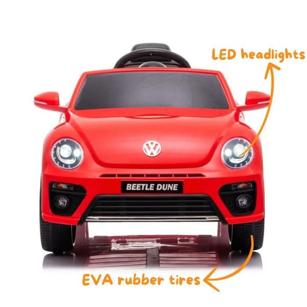 Barnbil - Volkswagen Beetle 12V - 1 till 4 år - Röd