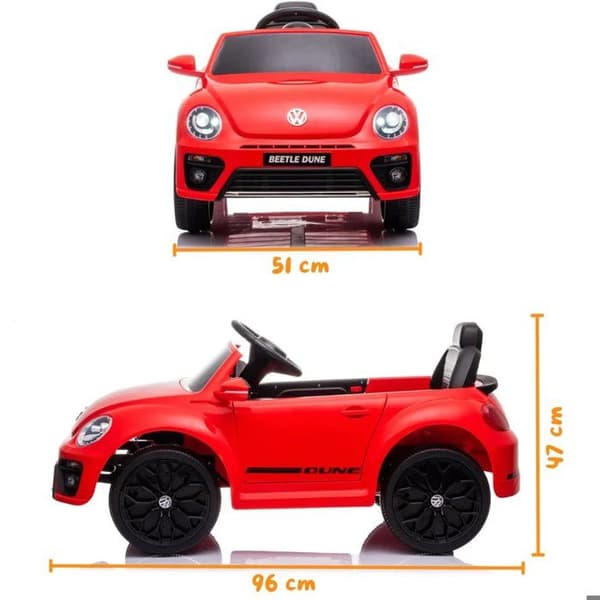 Barnbil - Volkswagen Beetle 12V - 1 till 4 år - Röd