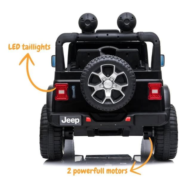 Batteribil 12V - Jeep Wrangler Rubicon - 2 till 6 år - Svart