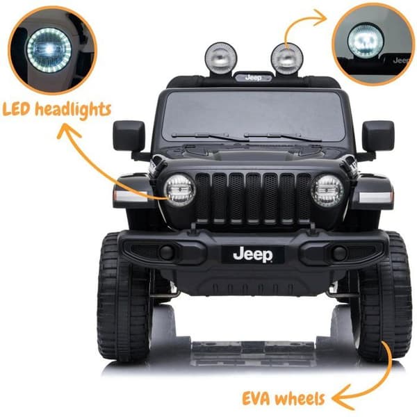 Batteribil 12V - Jeep Wrangler Rubicon - 2 till 6 år - Svart