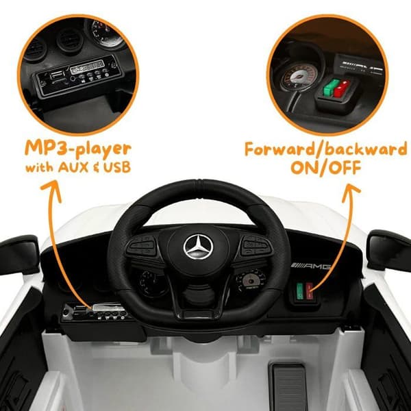 Elbil Barn 12V - Mercedes GT-R AMG - 1 till 5 år - Vit