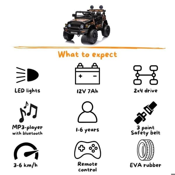 Batteribil för Barn - Toyota FJ Cruiser - 12V - 1 till 6 år - Svart