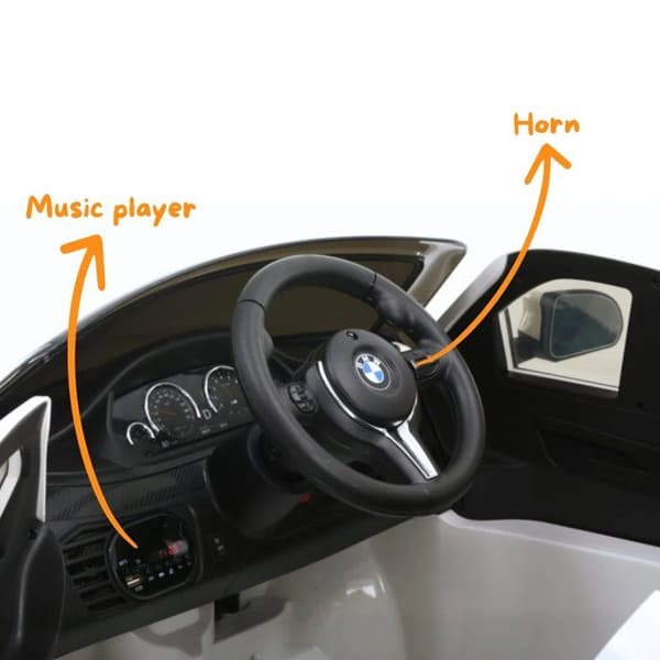 Barnbil BMW X6M - 12V - 1 till 6 år - EVA-hjul - Vit