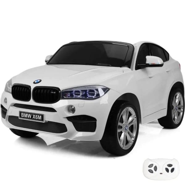 Barnbil BMW X6M - 12V - 1 till 6 år - EVA-hjul - Vit