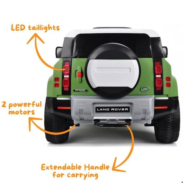 Barnens Elbil Land Rover Defender - 12V - 1 till 6 år - Grön