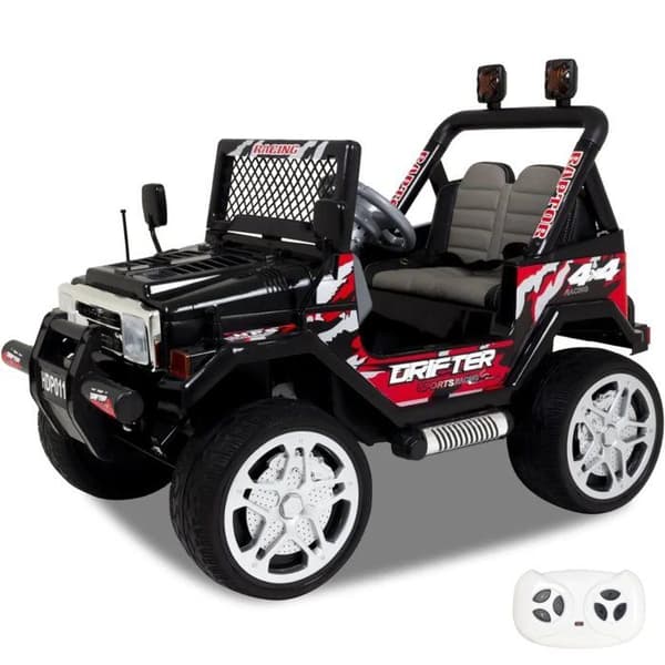 Barnbil - Jeep Drifter - Batteri 12V - 1 till 6 år - Svart