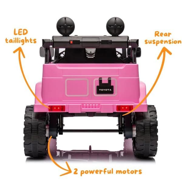 Barnbilsbatteri - Toyota FJ Cruiser - 12V - 1 till 6 år - Rosa