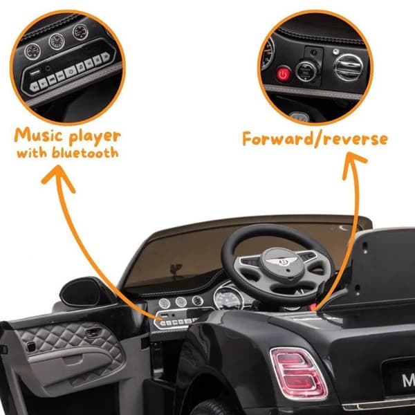 Barnbil Elbilar - Bentley Mulsanne - 12V - 3 till 6 år - Svart