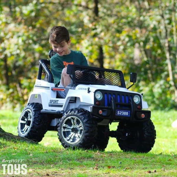 Batteribil - Jeep 4x4 - för Barn - 12V Batteri - 2 till 6 år - Vit