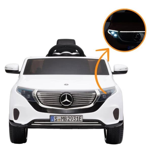 Barnbil Mercedes EQC400 - 12V batteri - 1 till 6 år - Vit