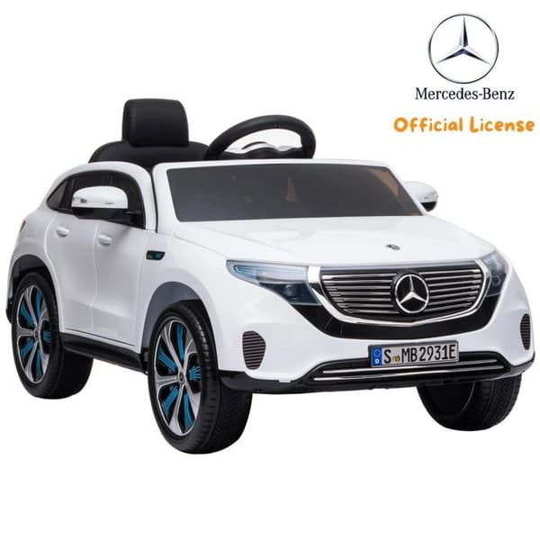 Barnbil Mercedes EQC400 - 12V batteri - 1 till 6 år - Vit