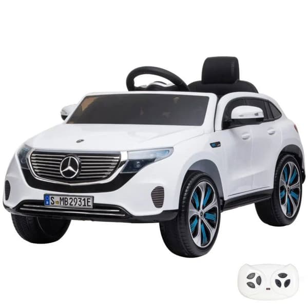 Barnbil Mercedes EQC400 - 12V batteri - 1 till 6 år - Vit