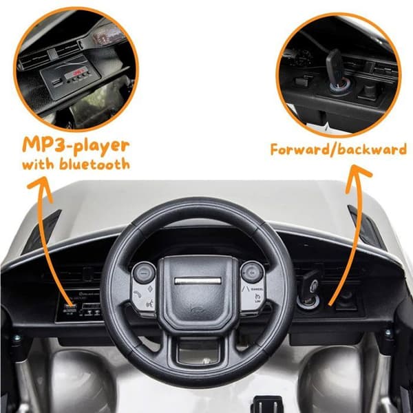 E-bil 12V - Range Rover Evoque - 2 till 6 år - EVA-hjul - Vit