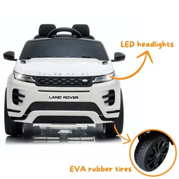 E-bil 12V - Range Rover Evoque - 2 till 6 år - EVA-hjul - Vit